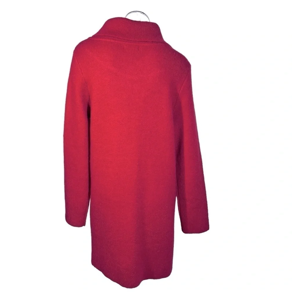 ADRIENNE VITTANINI Red Open Front Shawl Neckline Cardigan Sweater Jacket Size XL
